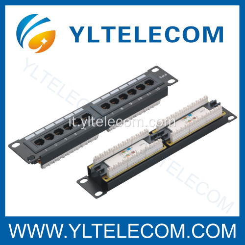 12port Patch Panel cat. 5e e Cat. 6 tipo 10 pollici di 1U